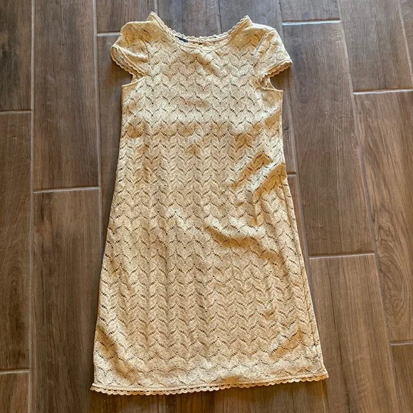 donna morgan gold dress Donna Morgan Gold Foil Maxi Dress In Multi Colored main image 1